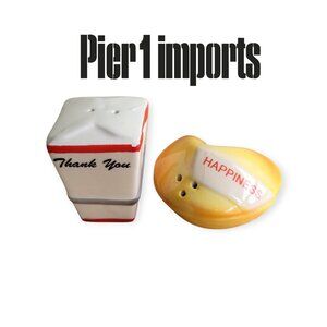 Pier 1 Chinese Takeout Salt & Pepper Shakers NIB